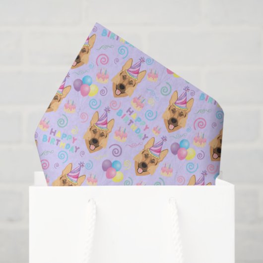 German Shepherd Tissue Paper in Purple Seidenpapier (Geschenk Tasche)