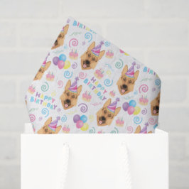 German Shepherd Tissue Paper in White Seidenpapier