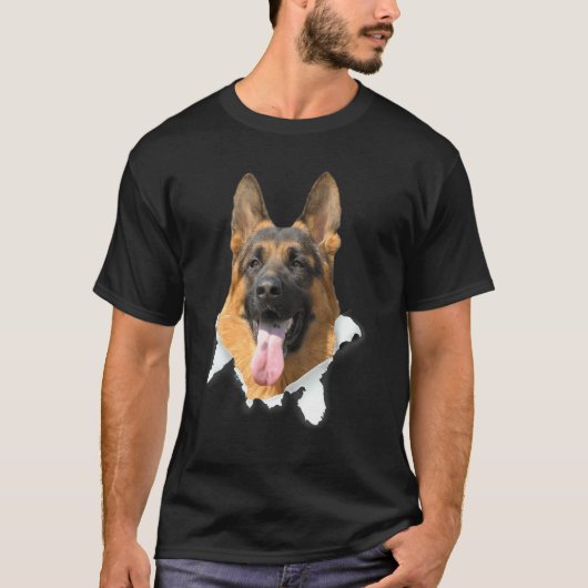 German Shepherd Torn Cloth For Dog T-Shirt (Vorderseite)