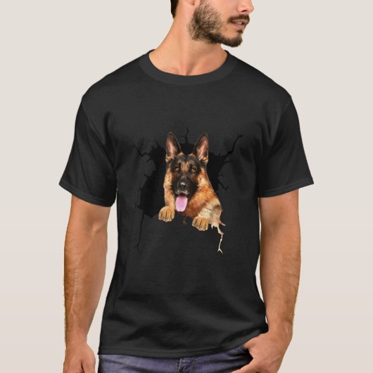 German Shepherd Torn Cloth T-Shirt (Vorderseite)