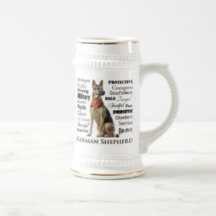 German Shepherd Traits Stein Bierglas