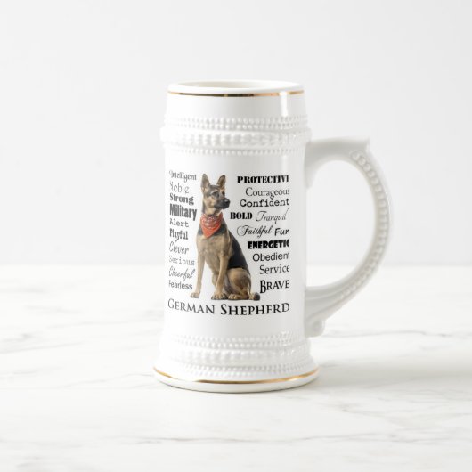 German Shepherd Traits Stein Bierglas (Rechts)