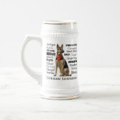 German Shepherd Traits Stein Bierglas (Links)