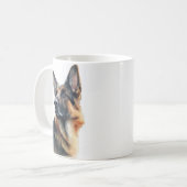 German shepherd turns his head watercolor kaffeetasse (Vorderseite Links)