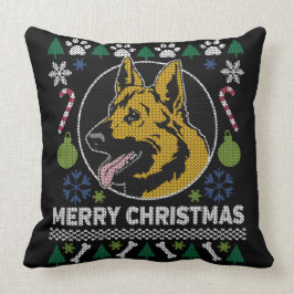 German Shepherd Ugly Christmas Sweater Dog Design Kissen