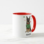 German Shepherd Ugly Christmas Sweater Dog Tasse (VorderseiteRechts)