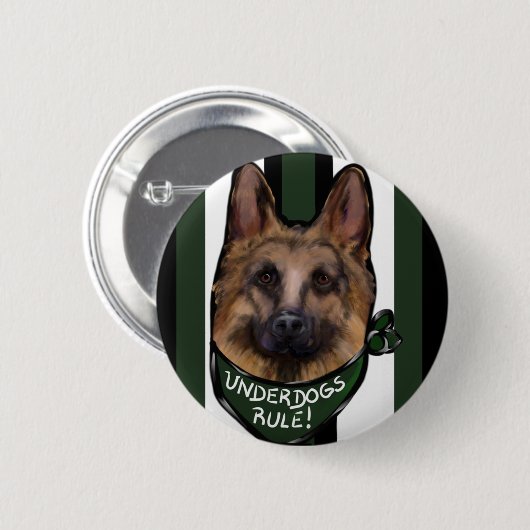 German Shepherd Underdog Button (Vorne & Hinten)