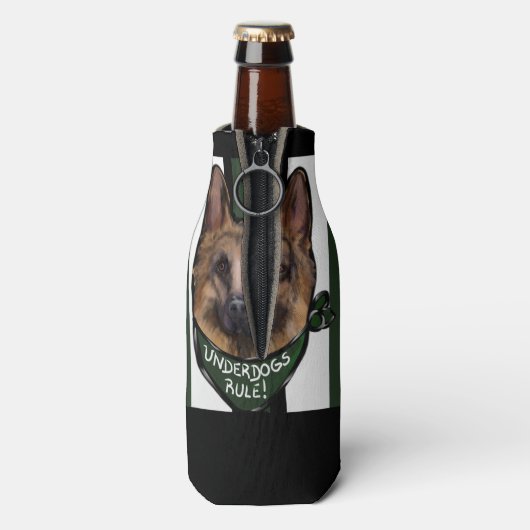 German Shepherd Underdog Flaschenkühler (Flasche Rückseite)
