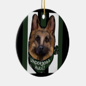 German Shepherd Underdog Keramik Ornament (Rechts)