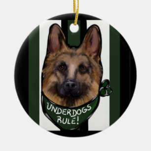 German Shepherd Underdog Keramik Ornament