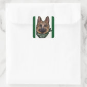 German Shepherd Underdog Quadratischer Aufkleber (Tasche)