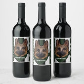 German Shepherd Underdog Weinetikett (Flaschen)