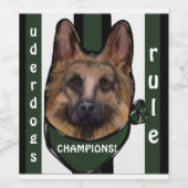 German Shepherd Underdog Weinetikett (Einzelnes Label)