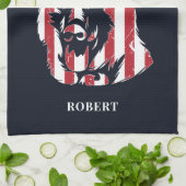German Shepherd USA Flag Custom Geschirrtuch (Gefaltet)