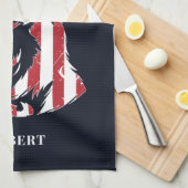German Shepherd USA Flag Custom Geschirrtuch (Viertel Falte)
