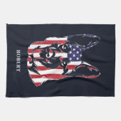 German Shepherd USA Flag Custom Geschirrtuch (Horizontal)