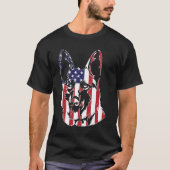 German Shepherd USA Flag Patriotic T-Shirt (Vorderseite)