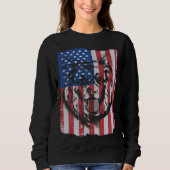 German Shepherd USA Merica Flag Retro Sweatshirt (Vorderseite)