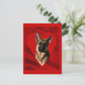 German Shepherd Valentine Feiertagspostkarte (Stehend Vorderseite)