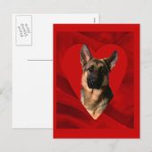 German Shepherd Valentine Feiertagspostkarte (Vorne/Hinten)