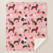 German Shepherd Valentine Pattern Sherpadecke (Vorderseite)