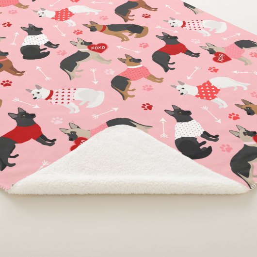 German Shepherd Valentine Pattern Sherpadecke (3/4)