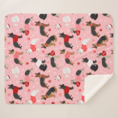German Shepherd Valentine Pattern Sherpadecke (Vorderseite (Horizontal))