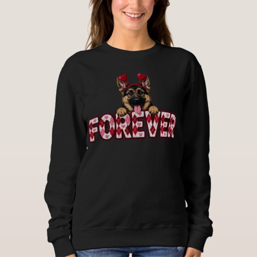 German Shepherd Valentine  Sweatshirt (Vorderseite)