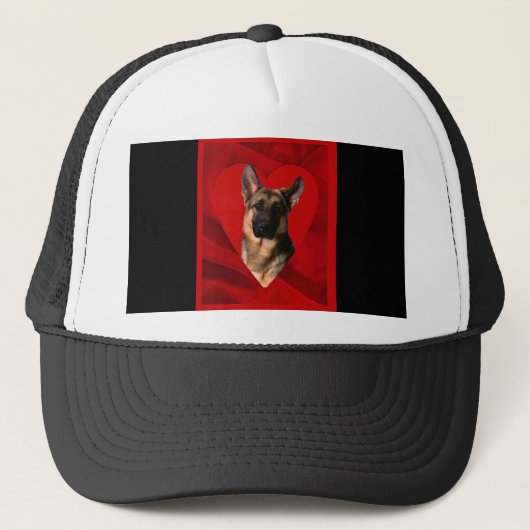 German Shepherd Valentine Truckerkappe (Vorderseite)