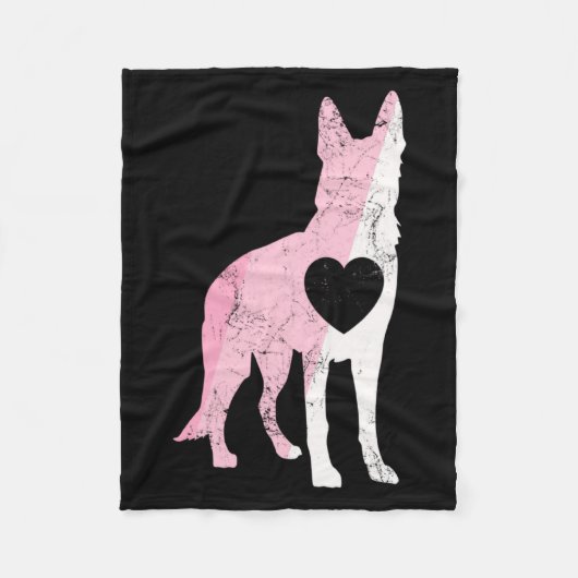 German Shepherd Valentines Day Cud Love Dog _1 Fleecedecke (Vorderseite)