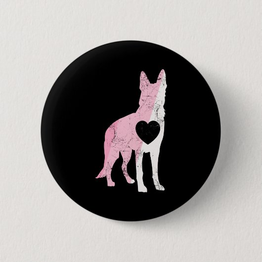 German Shepherd Valentines Day Cud Love Dog  Button (Vorderseite)
