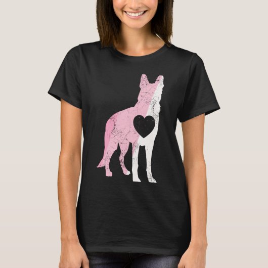 German Shepherd Valentines Day Cud Love Dog  T-Shirt (Vorderseite)