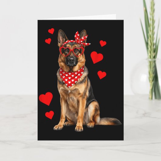 German Shepherd Valentines Day Dog Lover Heart  Karte (Vorderseite)