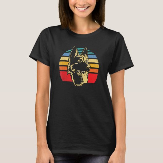 German Shepherd Vintag 80er Dog T-Shirt (Vorderseite)