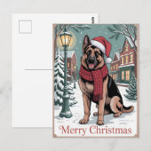 German Shepherd vintage Christmas  Postkarte (Vorne/Hinten)