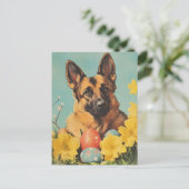 German Shepherd Vintgae Oaster Postkarte (Stehend Vorderseite)