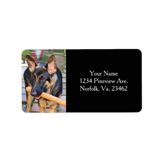 German Shepherd von Shirley Taylor Adressaufkleber (Vorne)