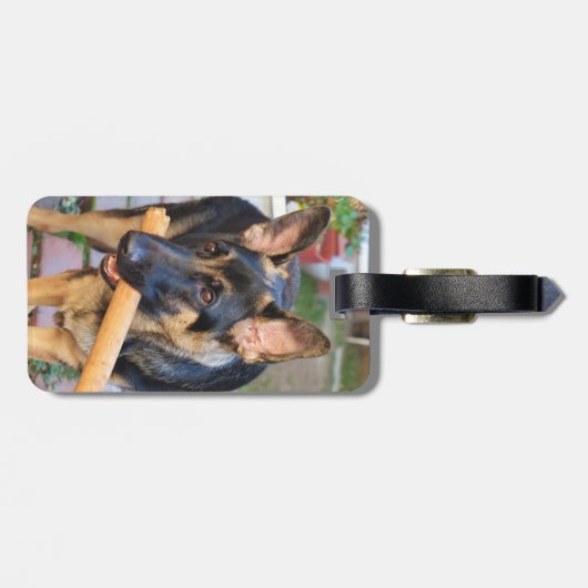 German Shepherd von Shirley Taylor Gepäckanhänger (Rückseite horizontal)