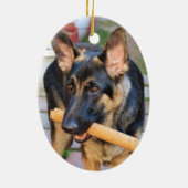 German Shepherd von Shirley Taylor Keramik Ornament (Hinten)