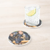 German Shepherd von Shirley Taylor Sandstein Untersetzer (Seite)