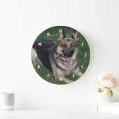 German Shepherd: Wall Clock Große Wanduhr (Zuhause)