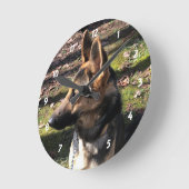 German Shepherd: Wall Clock Runde Wanduhr (Winkel)