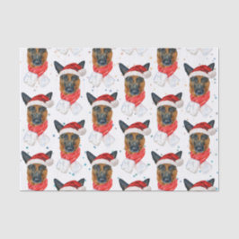 German Shepherd Watercolor Dog Breeds Weihnachten Seidenpapier