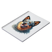 German Shepherd Watercolor Portrait  Notizblock (Linke Seite)