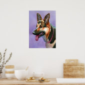 German Shepherd Watercolor Portrait Poster (Küche)