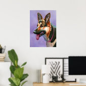 German Shepherd Watercolor Portrait Poster (Heimbüro)