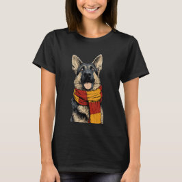 German Shepherd Wearing a Scarf T-Shirt
