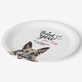 German Shepherd Wedding Danke Pappteller (Schrägansicht)