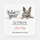 German Shepherd Wedding Danke Serviette (Vorderseite)