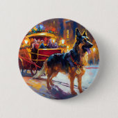 German Shepherd Weihnachtsfeiertage Button (Vorderseite)